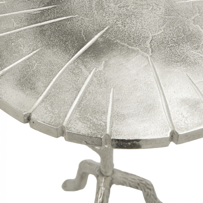 Măsuțe laterale Bizarre, set argintiu cu textură organică și design artistic pentru decor modern [2]