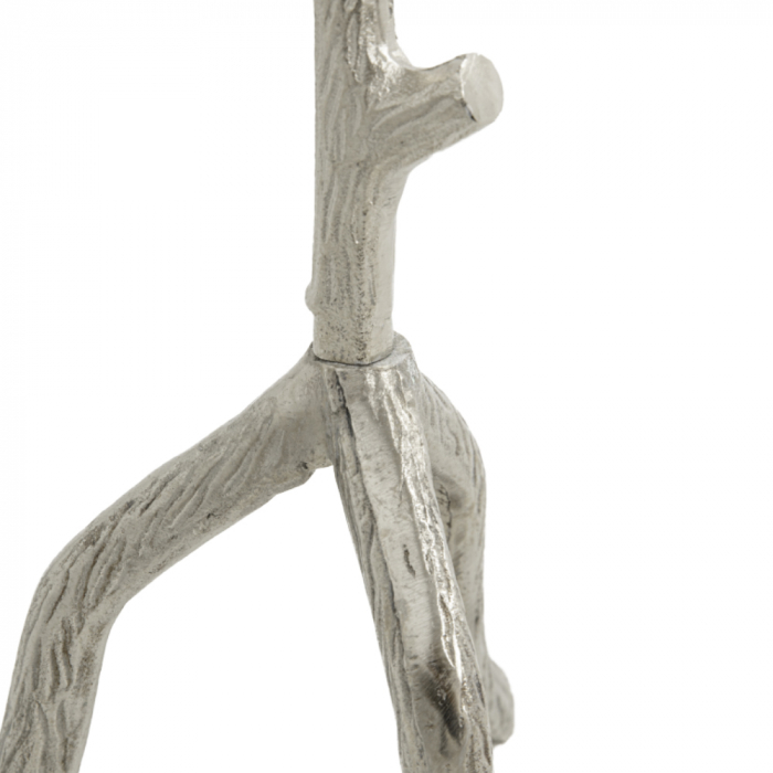 Măsuțe laterale Bizarre, set argintiu cu textură organică și design artistic pentru decor modern [3]
