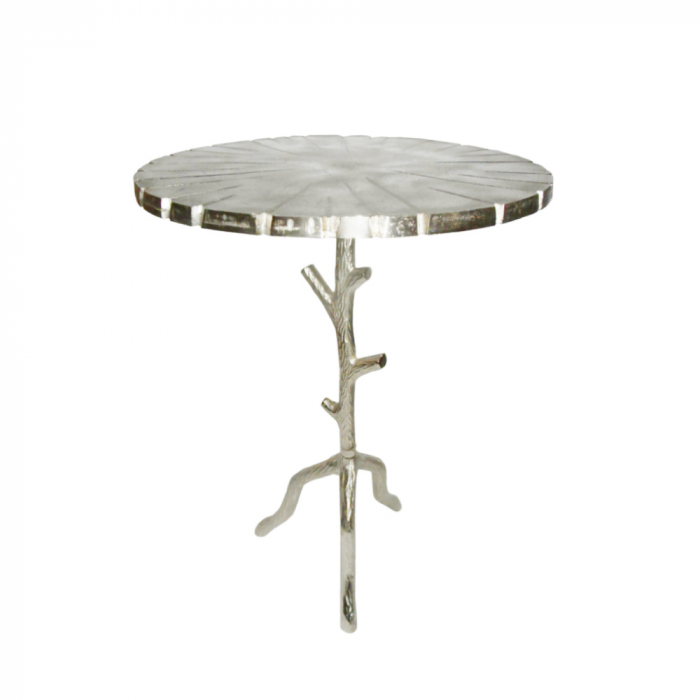 Măsuțe laterale Bizarre, set argintiu cu textură organică și design artistic pentru decor modern [1]