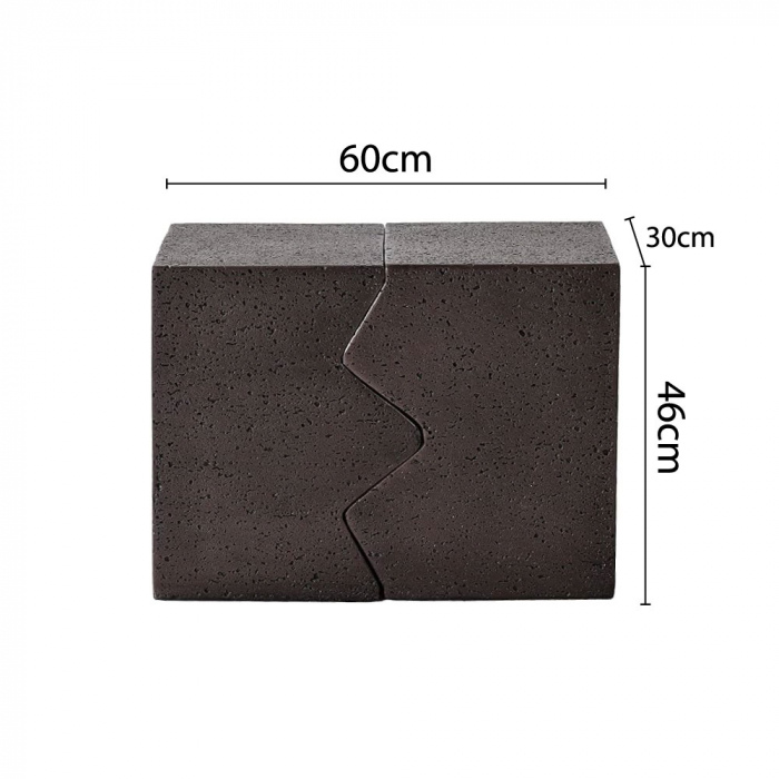 Măsuțe laterale Abraco, set 2 piese din MgO, rezistente la intemperii, culoare mocca pentru decor modern [3]