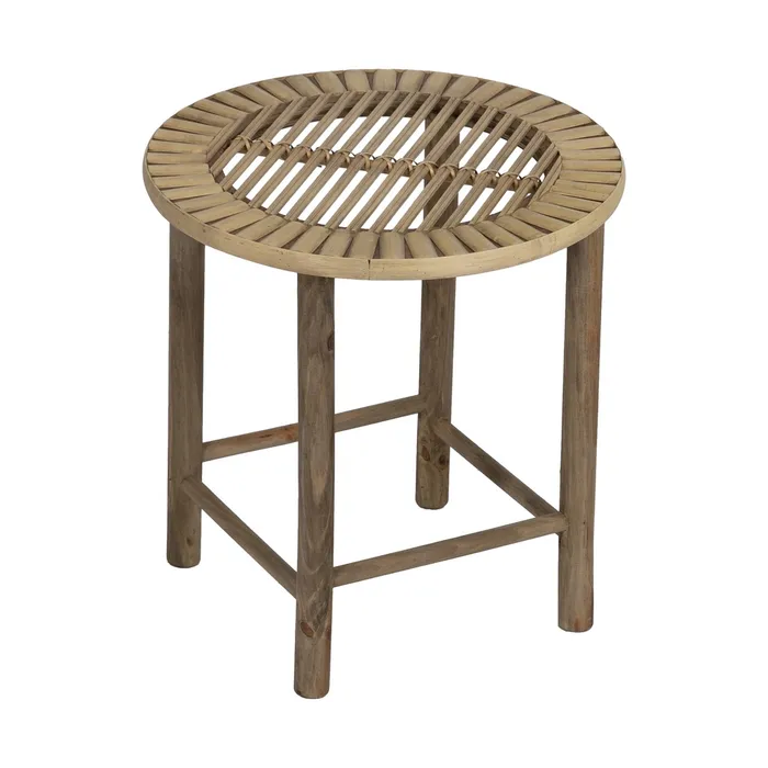 Set masute bambus rotund decor|Noptiere dormitor naturale [4]