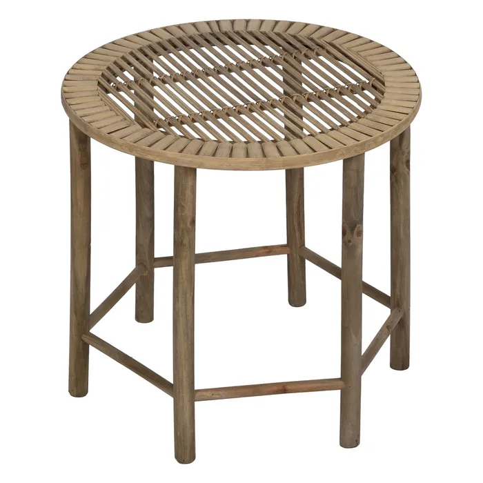 Set masute bambus rotund decor|Noptiere dormitor naturale [3]