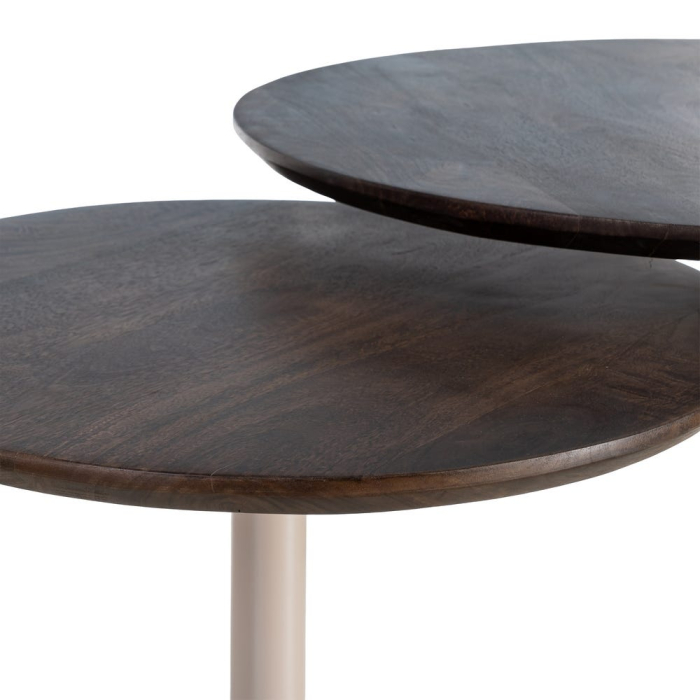 Set de mese de cafea cu blat din lemn și structură metalică [5]