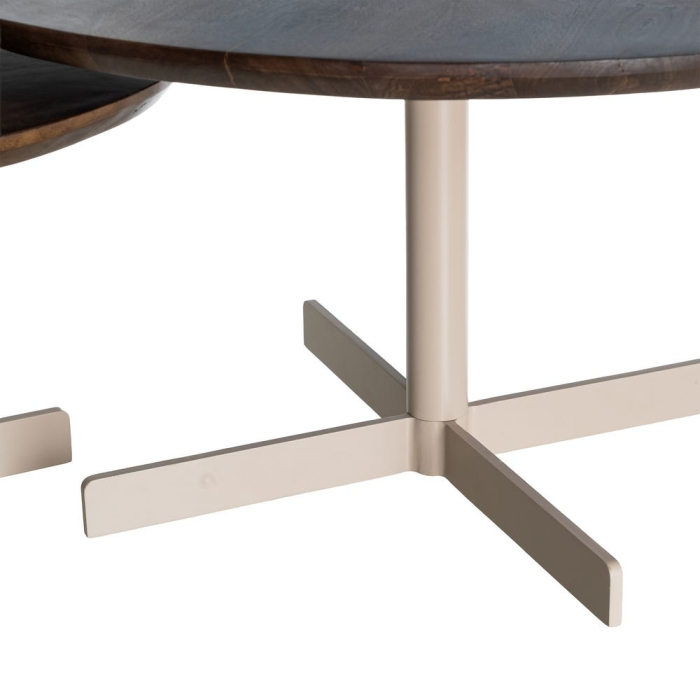 Set de mese de cafea cu blat din lemn și structură metalică [6]