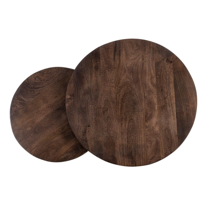 Set de mese de cafea cu blat din lemn și structură metalică [9]