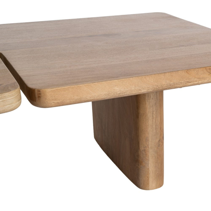 Set de 2 mese de cafea din lemn de mango cu forme joase naturale [11]