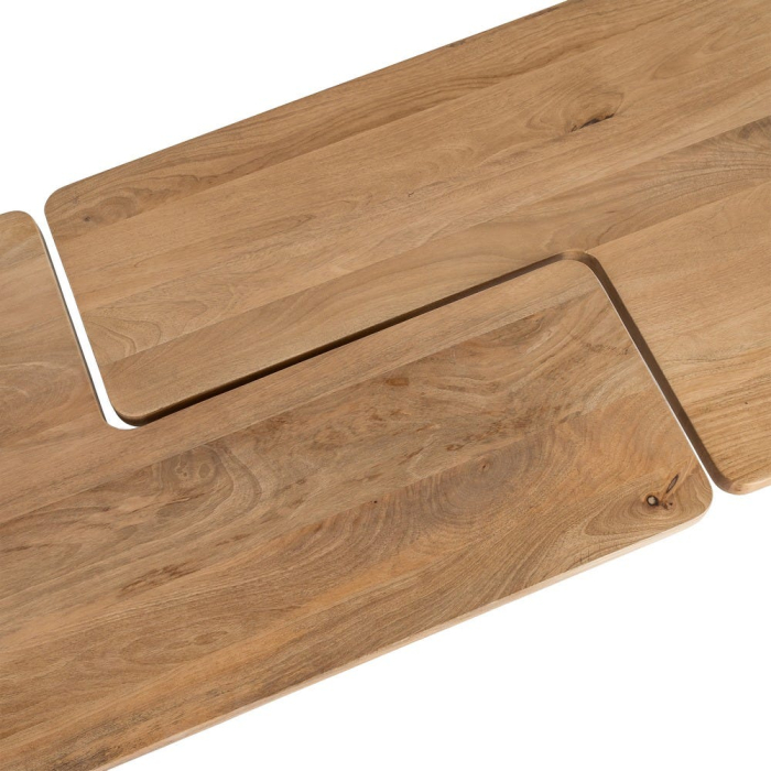 Set de 2 mese de cafea din lemn de mango cu forme joase naturale [8]