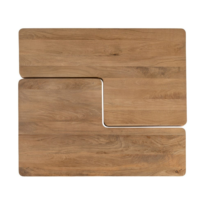 Set de 2 mese de cafea din lemn de mango cu forme joase naturale [13]