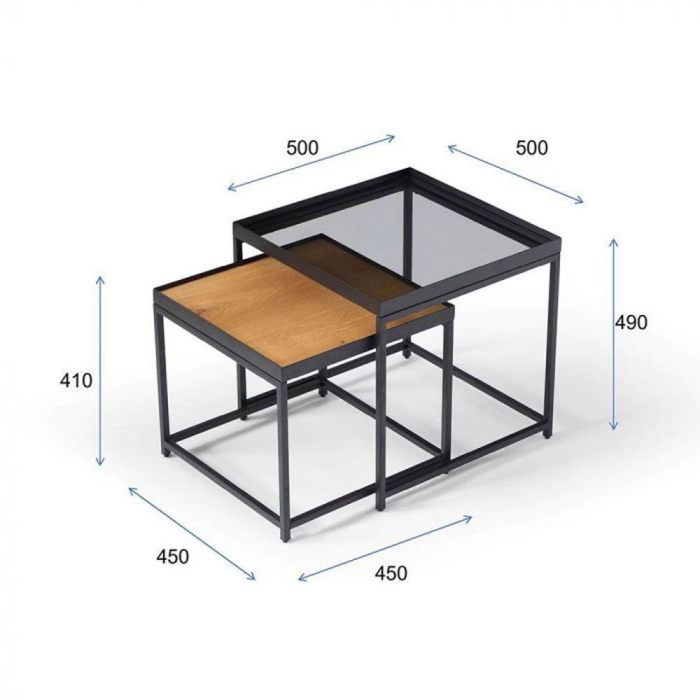 Set mese laterale Harmonica - design contemporan elegant [4]