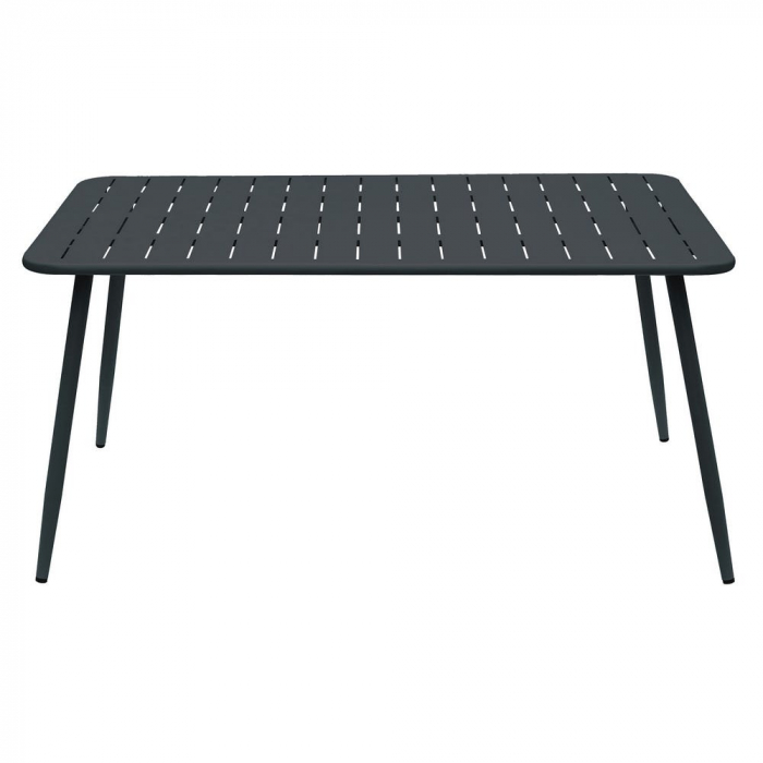 Set de 2 mese Pankow charcoal într-o curte urbană cu scaune negre și decor minimalist [2]
