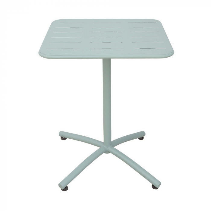 Set de 2 Mese Pankow Square Mint 60 x 60 cm – aluminiu, blat perforat, exterior, pastel [1]