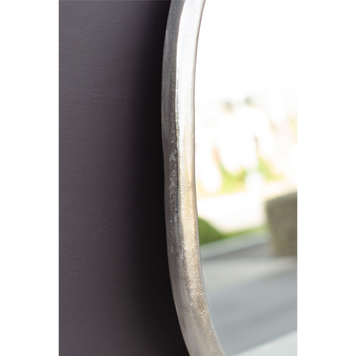 Set de 2 oglinzi decorative Liscio cu ramă metalică argintie, formă ovală și margini fluide – pentru spații moderne sau eclectice [2]