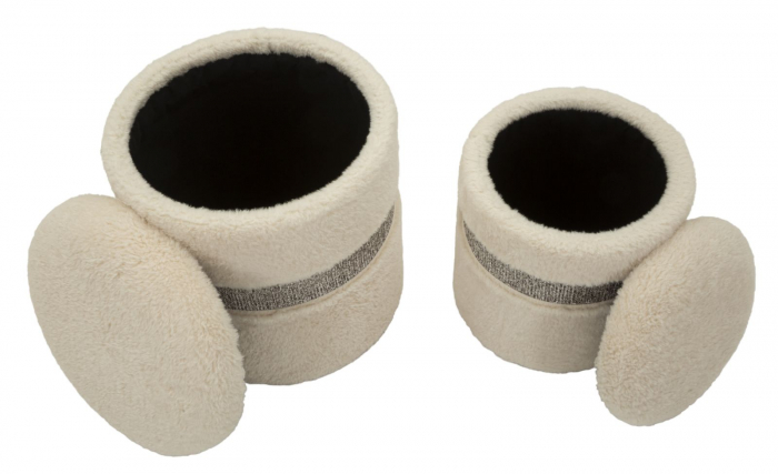 Set de 2 pufuri crem cu spațiu de depozitare Saint Moritz [5]