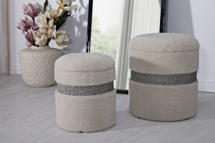 Set de 2 pufuri crem cu spațiu de depozitare Saint Moritz [2]