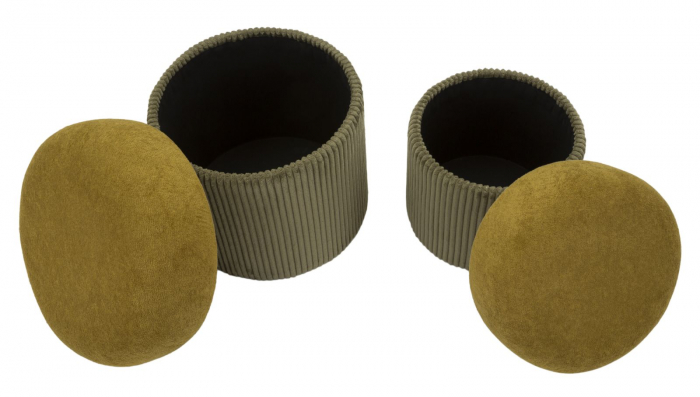 Set de 2 pufuri cu spațiu de depozitare verzi Aspen [4]