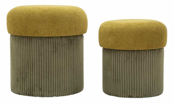 Set de 2 pufuri cu spațiu de depozitare verzi Aspen [1]