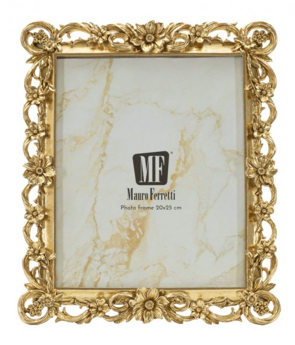 Ramă foto aurie cu motive florale clasice – imagine principală – Classic [2]