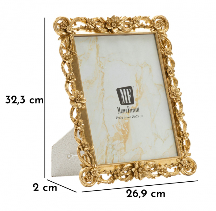 Ramă foto aurie cu motive florale clasice – imagine principală – Classic [6]