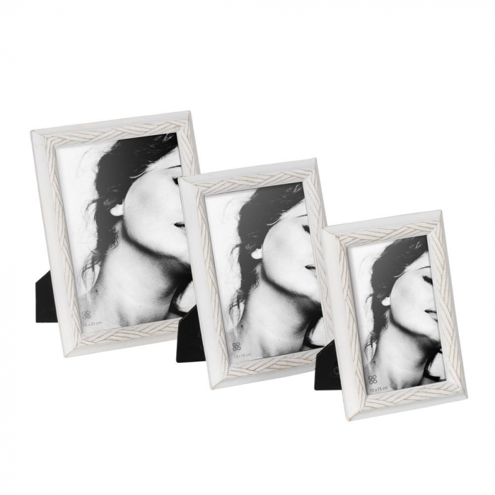 Set rame foto albe moderne cu model geometric 13x18 cm | CreativDeco [2]