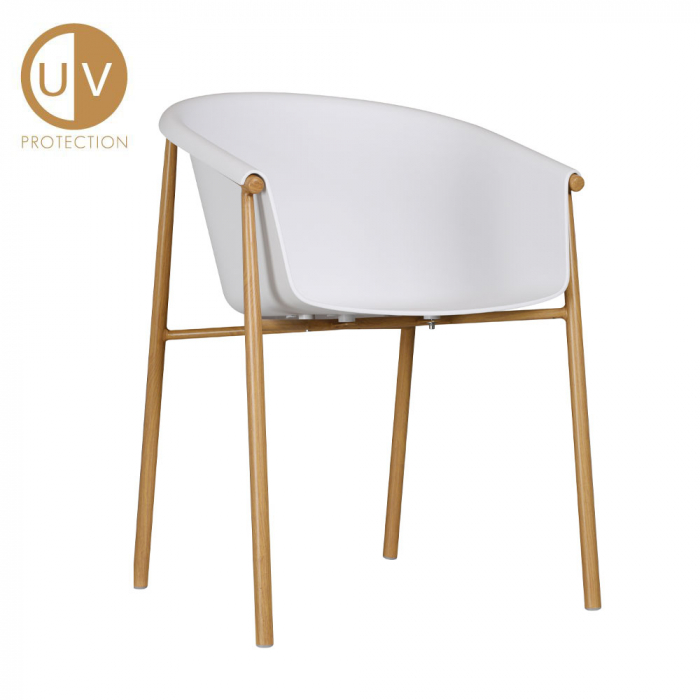 Set 2 scaune Carina albe cu protecție UV, cadru lemn metalic, moderne și versatile [1]