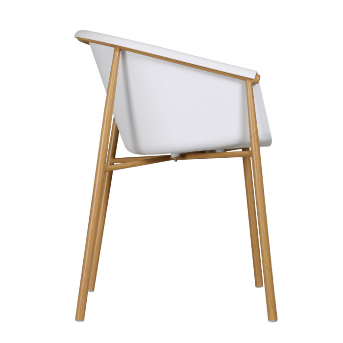 Set 2 scaune Carina albe cu protecție UV, cadru lemn metalic, moderne și versatile [3]