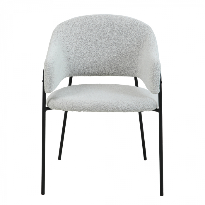Set 2 scaune Connect albe, boucle elegant, picioare negre, stil contemporan sofisticat [2]