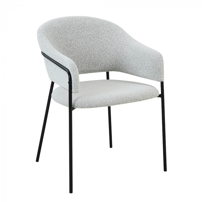 Set 2 scaune Connect albe, boucle elegant, picioare negre, stil contemporan sofisticat [1]