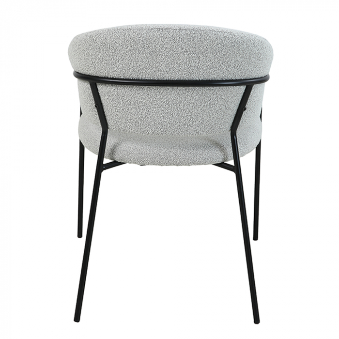 Set 2 scaune Connect albe, boucle elegant, picioare negre, stil contemporan sofisticat [5]