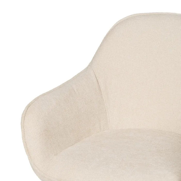 Scaune alb crem cu brațe și design curbat – set 2 bucăți, moderne [6]