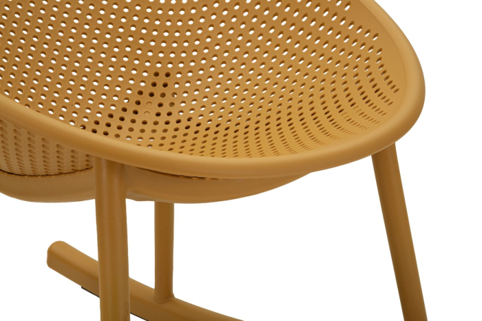 Set 2 scaune balansoar gradina plastic mustar perforat 66x88x80 cm [5]