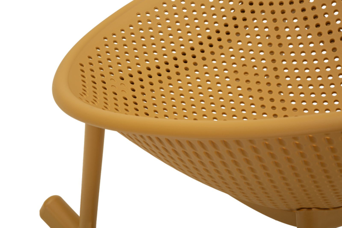 Set 2 scaune balansoar gradina plastic mustar perforat 66x88x80 cm [9]