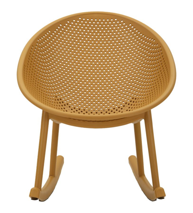 Set 2 scaune balansoar gradina plastic mustar perforat 66x88x80 cm [2]