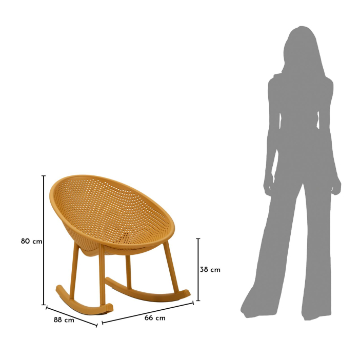 Set 2 scaune balansoar gradina plastic mustar perforat 66x88x80 cm [12]