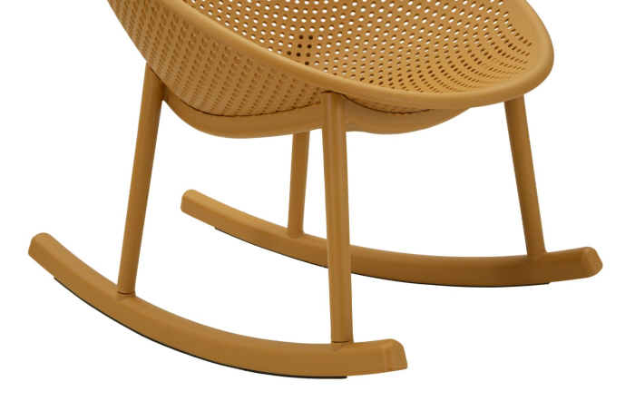 Set 2 scaune balansoar gradina plastic mustar perforat 66x88x80 cm [7]