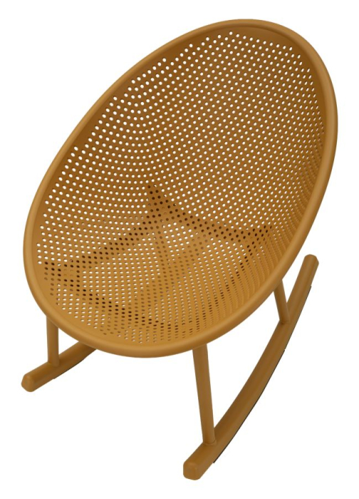 Set 2 scaune balansoar gradina plastic mustar perforat 66x88x80 cm [4]