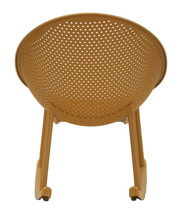 Set 2 scaune balansoar gradina plastic mustar perforat 66x88x80 cm [6]