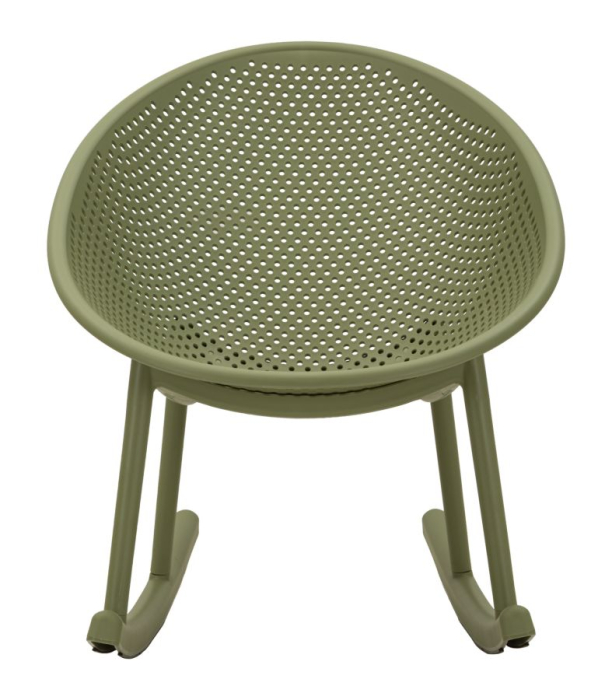 Set 2 scaune balansoar terasa plastic verde perforat 66x88x80 cm [2]