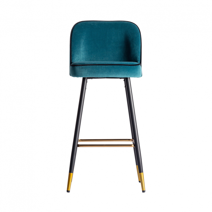 Scaune bar vintage catifea turcoaz|Scaune bar elegante [2]