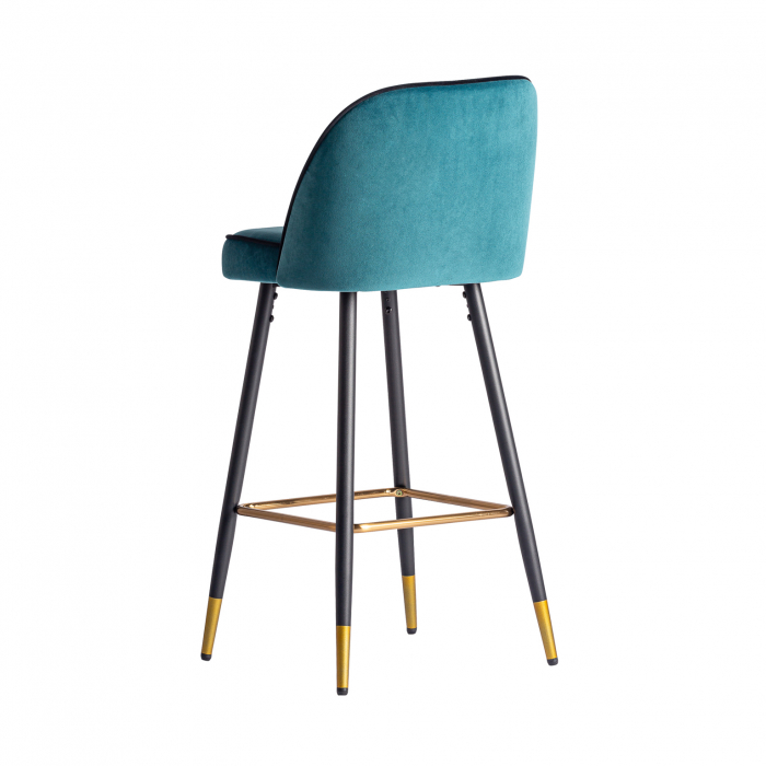 Scaune bar vintage catifea turcoaz|Scaune bar elegante [4]