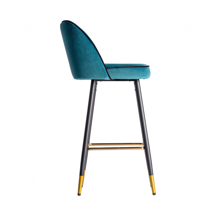 Scaune bar vintage catifea turcoaz|Scaune bar elegante [3]