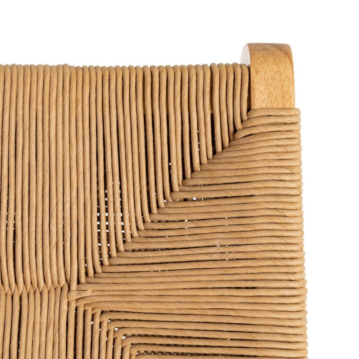 Scaune bar lemn natural cu împletitură din sfoară de hârtie – set 2 [9]