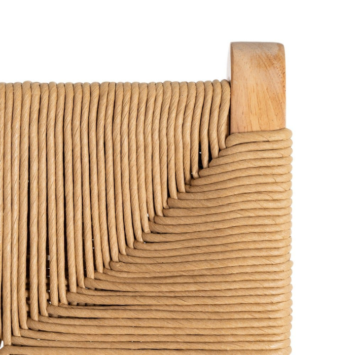 Scaune bar lemn natural cu șezut și spătar împletite – set 2 [9]