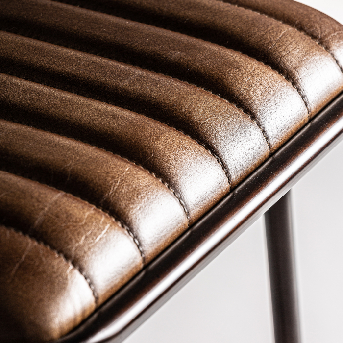 Set scaune bar vintage piele maro | Scaune inalte elegante [6]