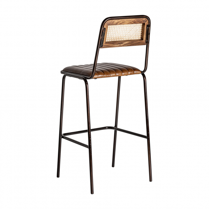 Set scaune bar vintage piele maro | Scaune inalte elegante [4]