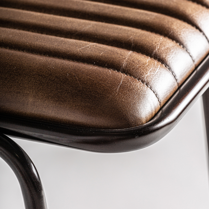 Set scaune bar vintage piele maro | Scaune inalte elegante [5]