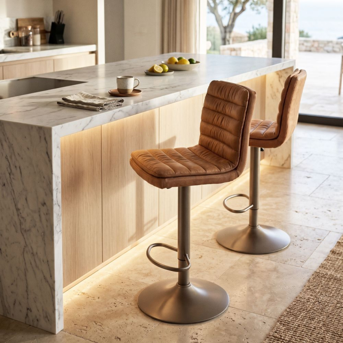 scaune bar maro gunmetal inaltime reglabila industrial [2]