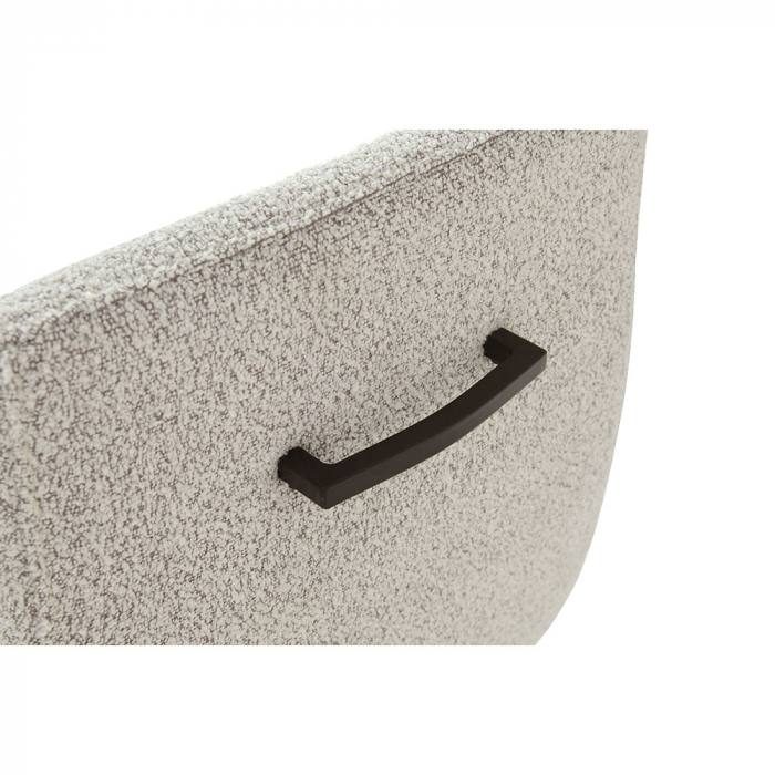 Set 2 scaune Arm bej, boucle elegant, mâner decorativ, picioare metalice negre [8]