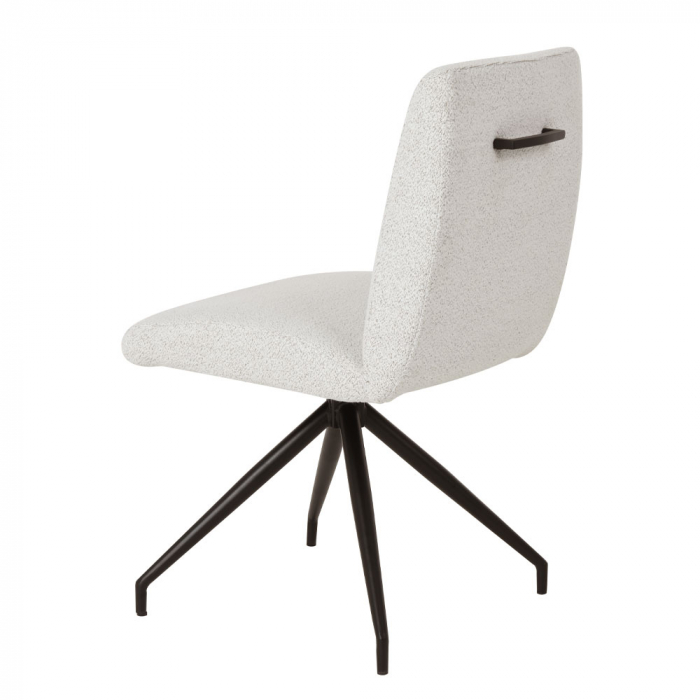 Set 2 scaune Arm bej, boucle elegant, mâner decorativ, picioare metalice negre [5]