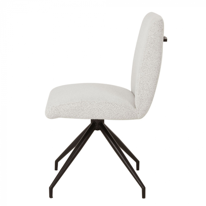 Set 2 scaune Arm bej, boucle elegant, mâner decorativ, picioare metalice negre [4]