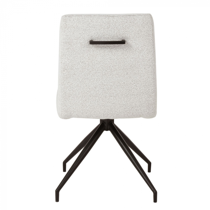 Set 2 scaune Arm bej, boucle elegant, mâner decorativ, picioare metalice negre [6]
